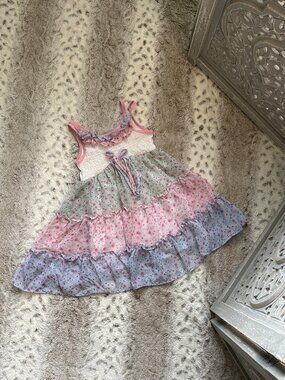 Jona Michelle rainbow floral dress girls 3T garden party summer girlhoodcore